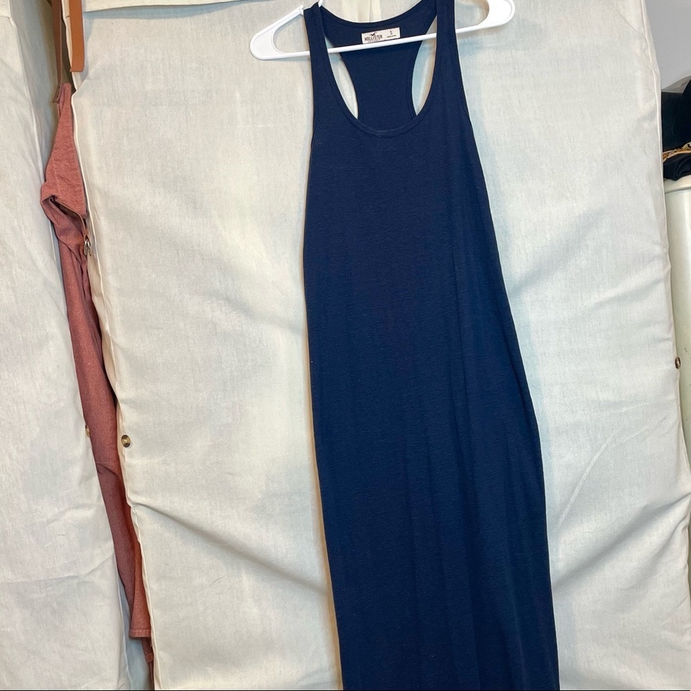 Hollister MAXI DRESS with halter back navy blue